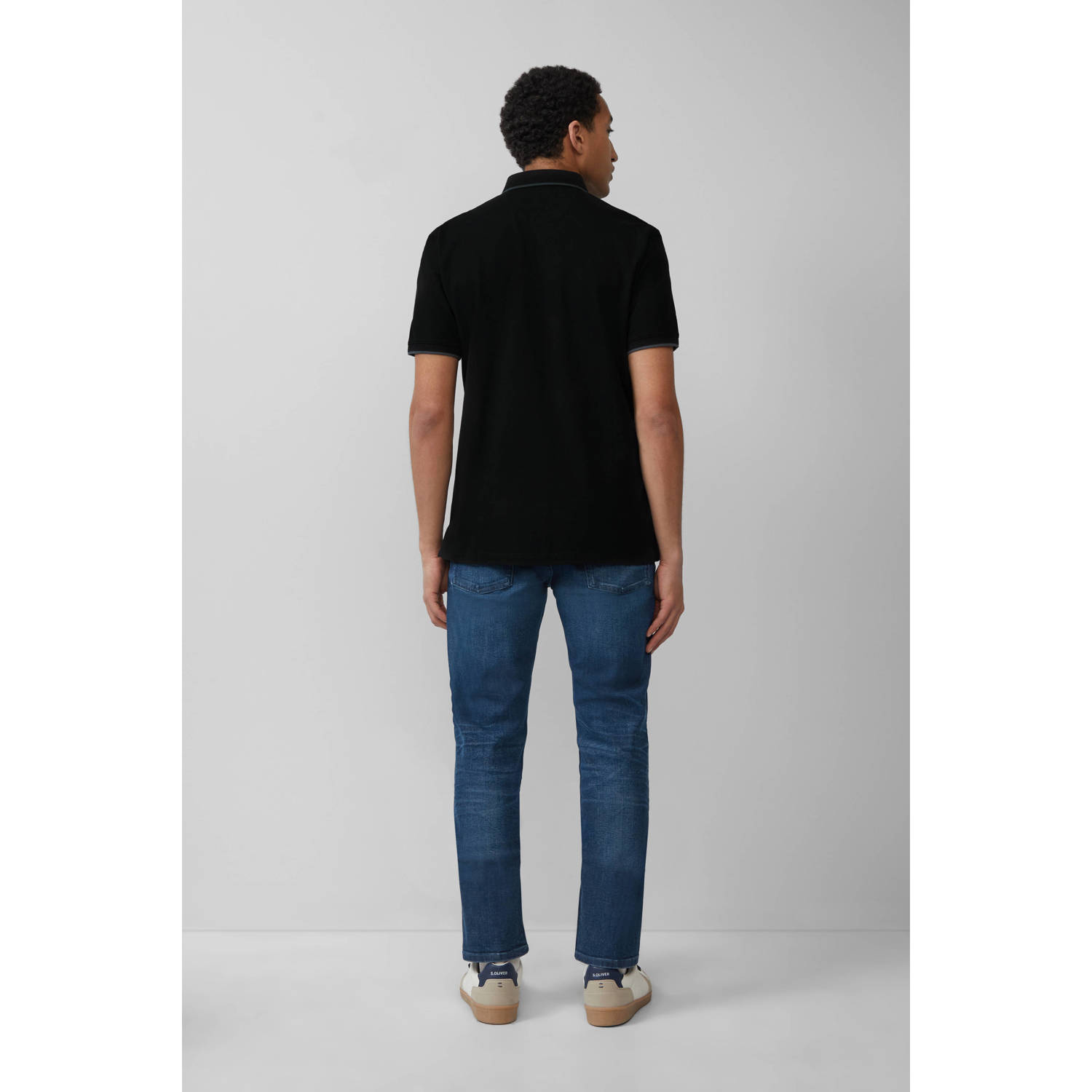 s.Oliver regular polo zwart