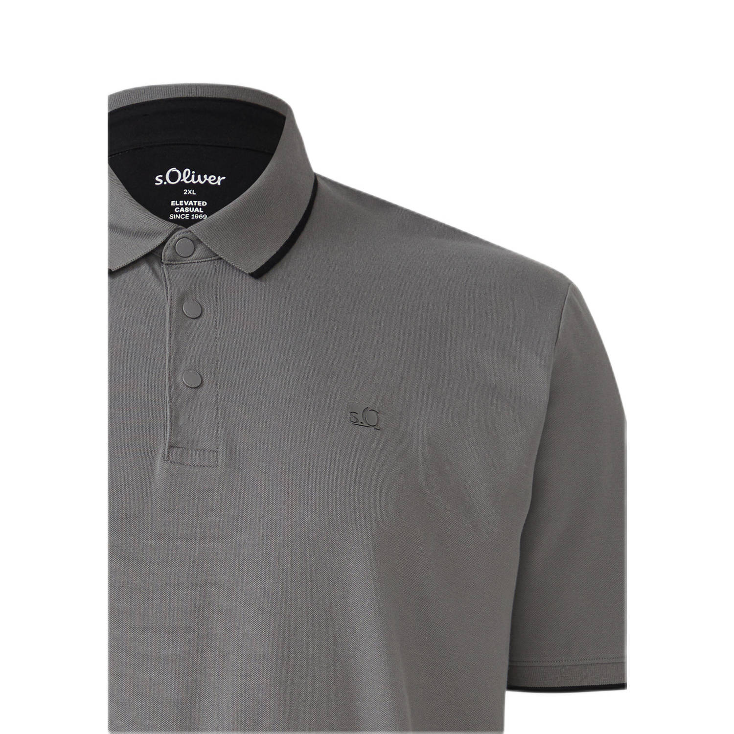 s.Oliver Big Size regular polo grijs