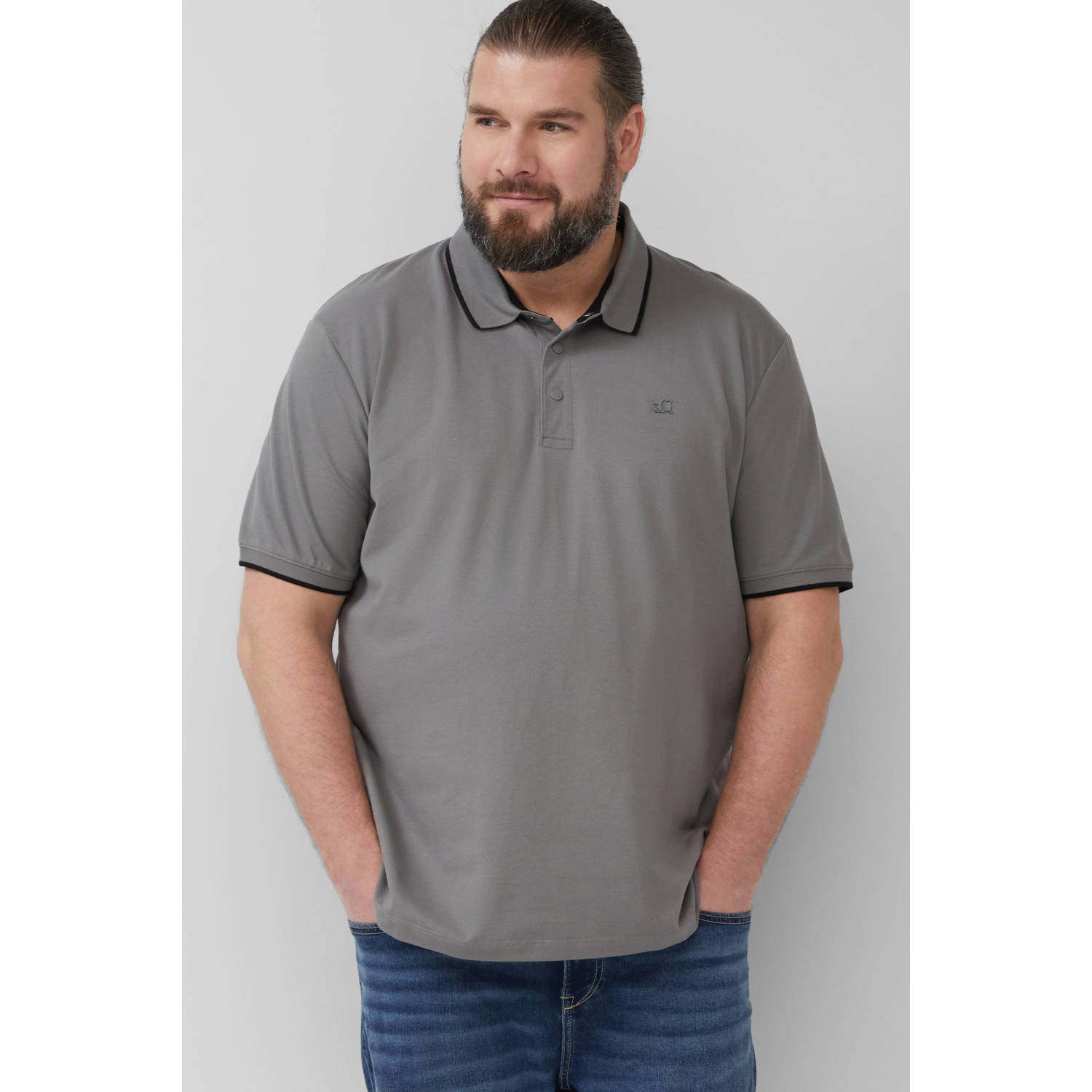 S.Oliver Big Size regular polo grijs