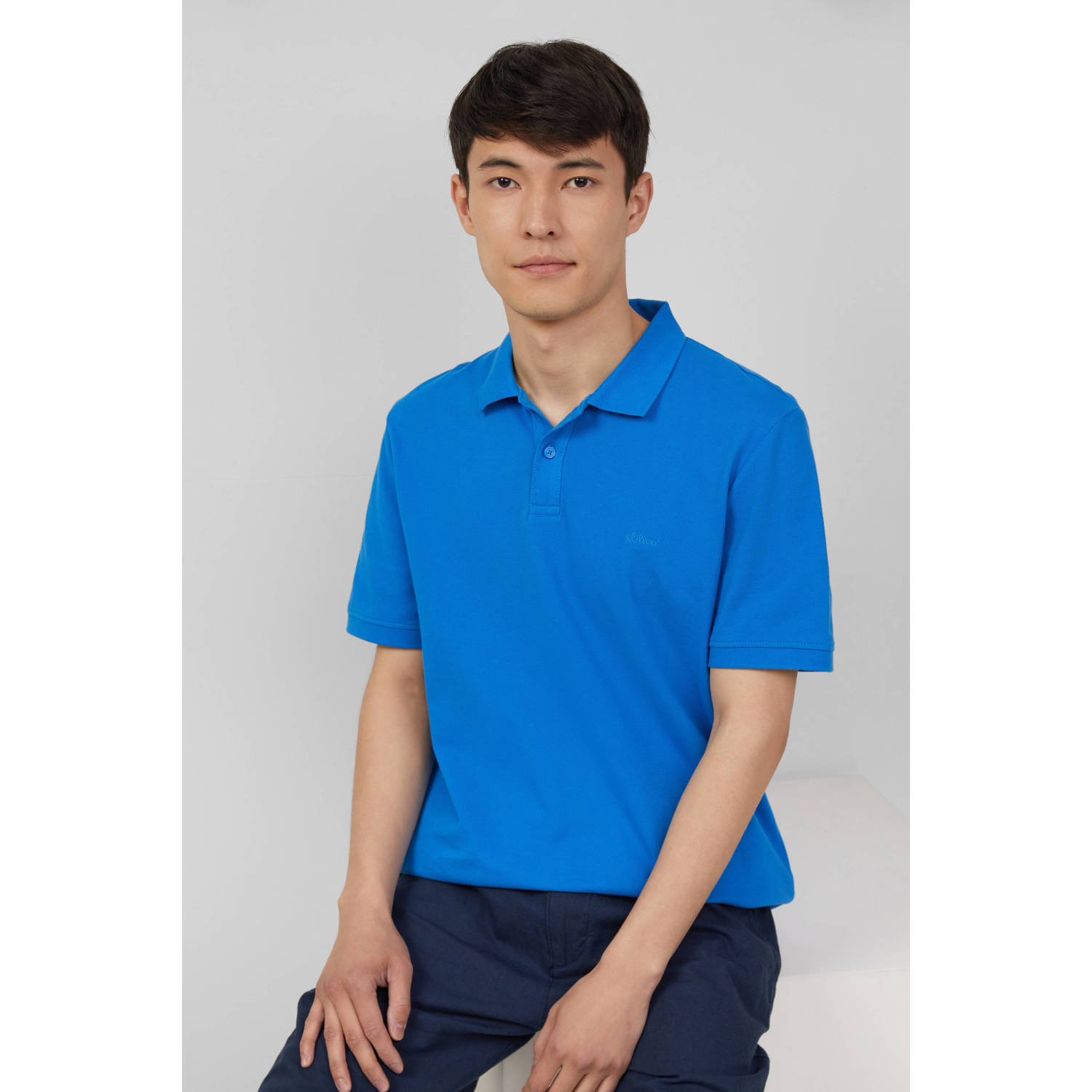 S.Oliver Big Size regular polo blauw