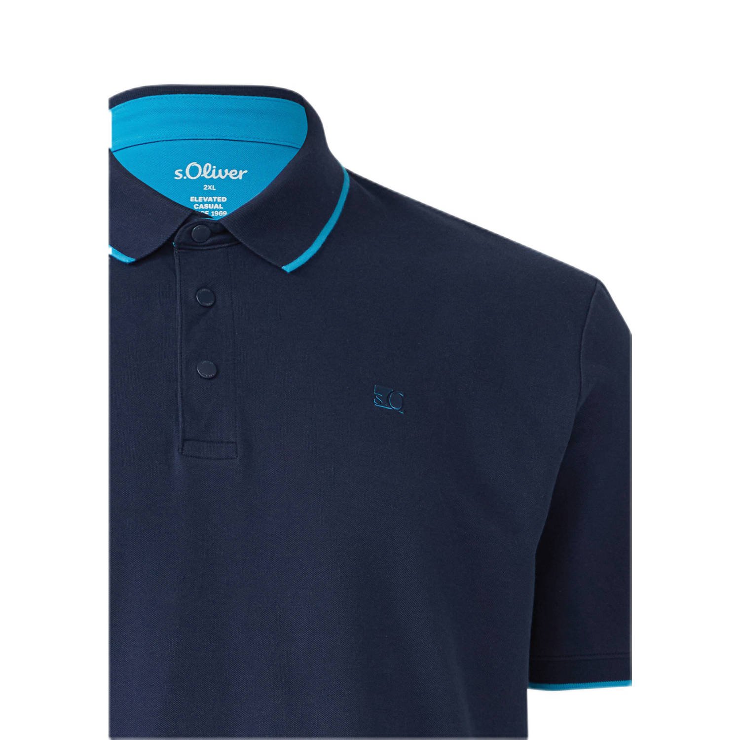 s.Oliver Big Size regular polo donkerblauw