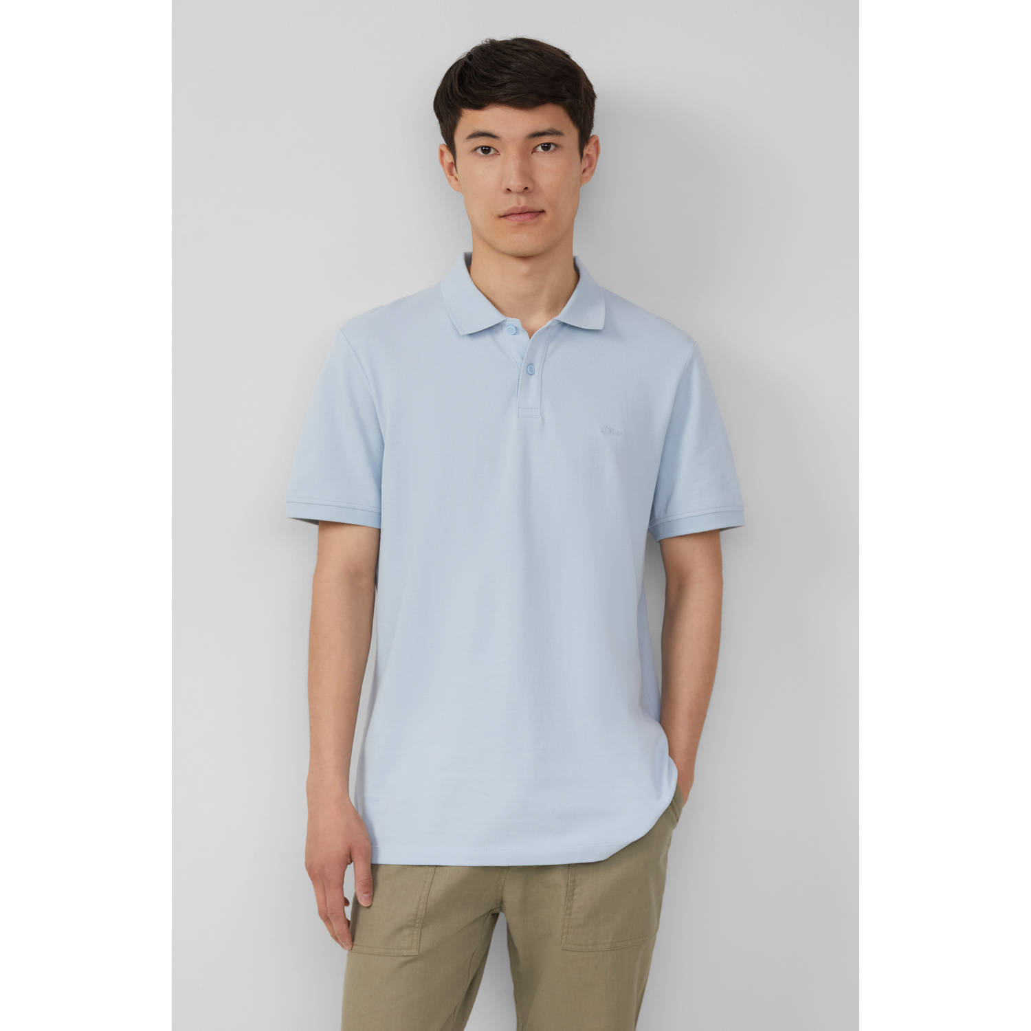 S.Oliver Big Size regular polo lichtblauw