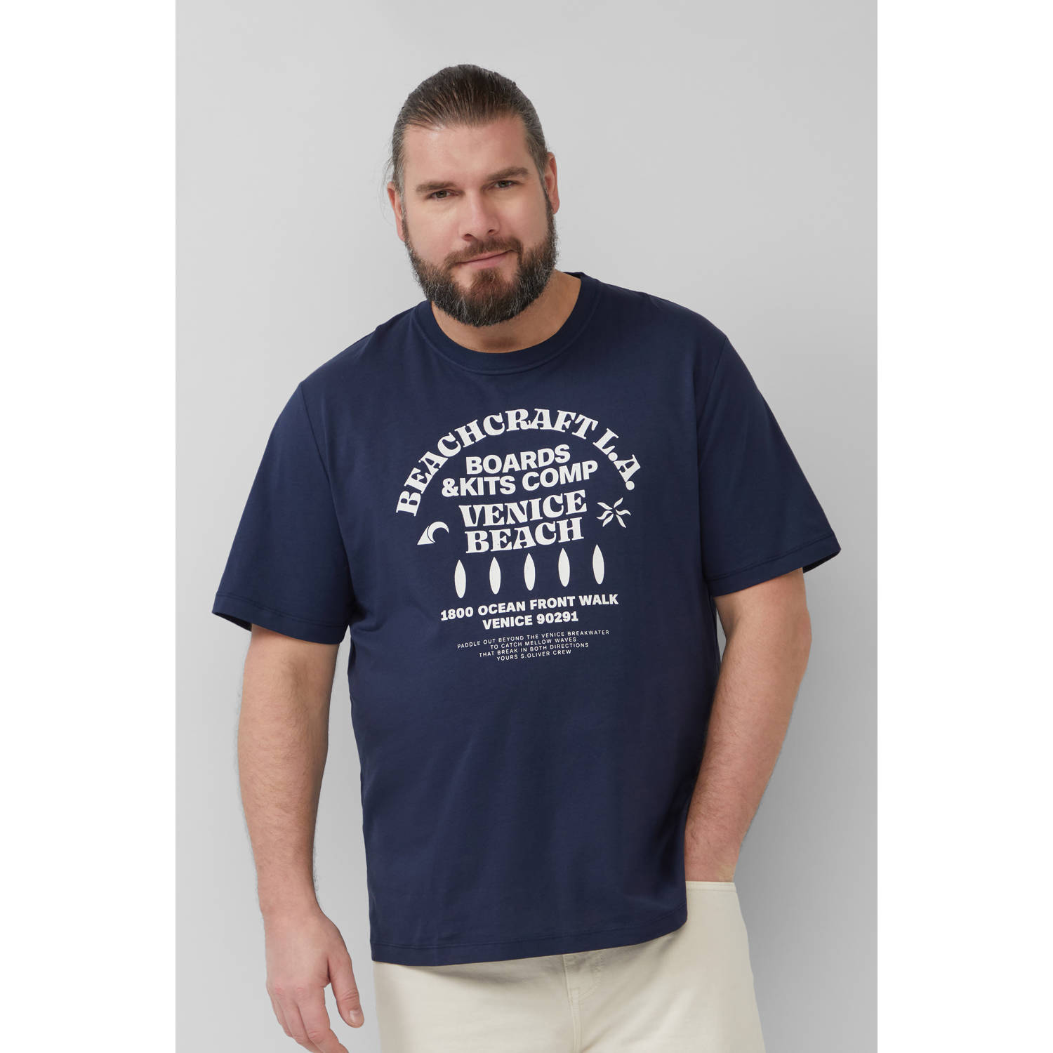 S.Oliver Big Size T-shirt donkerblauw