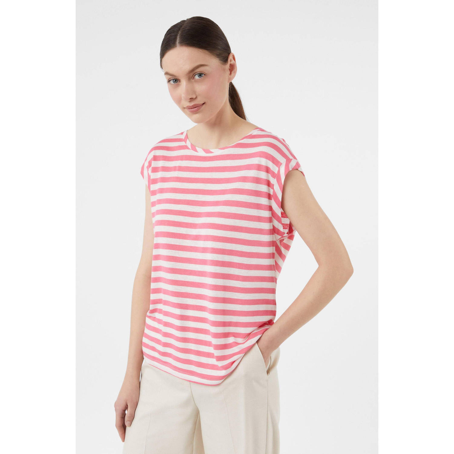 Comma T-shirt met streepmotief