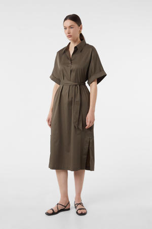 midi jurk bruin