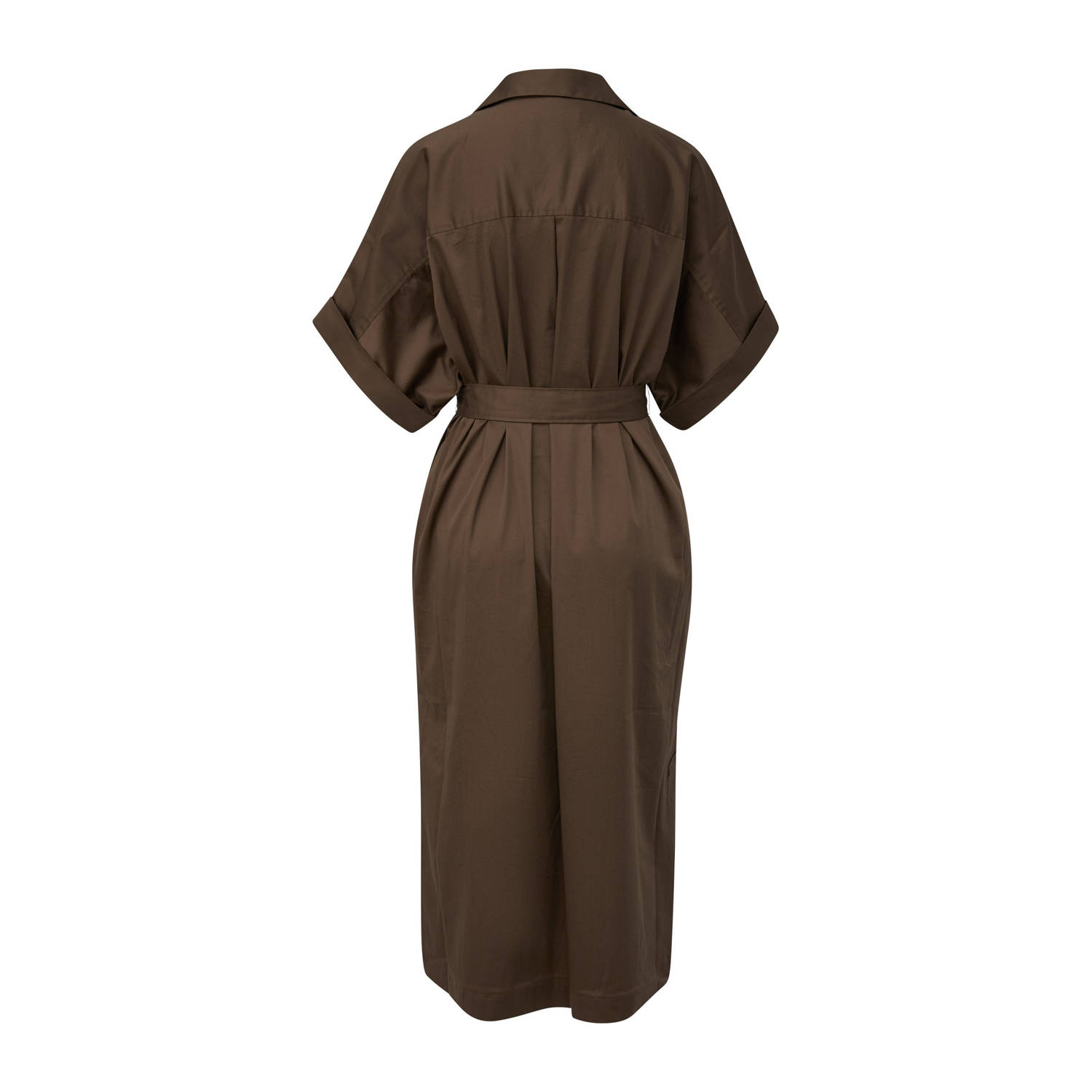 comma midi jurk bruin