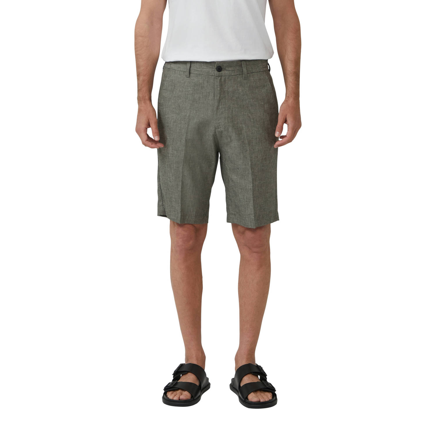 S.Oliver BLACK LABEL linnen regular chino short groen