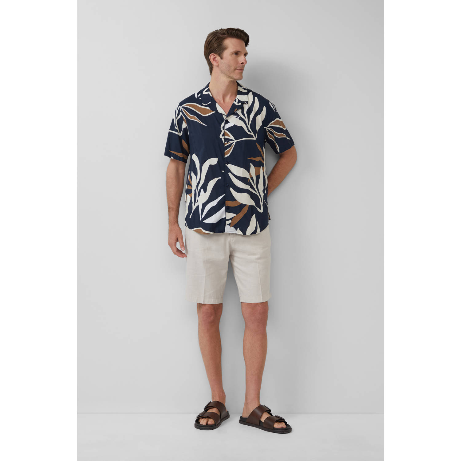 s.Oliver BLACK LABEL linnen regular chino short ecru