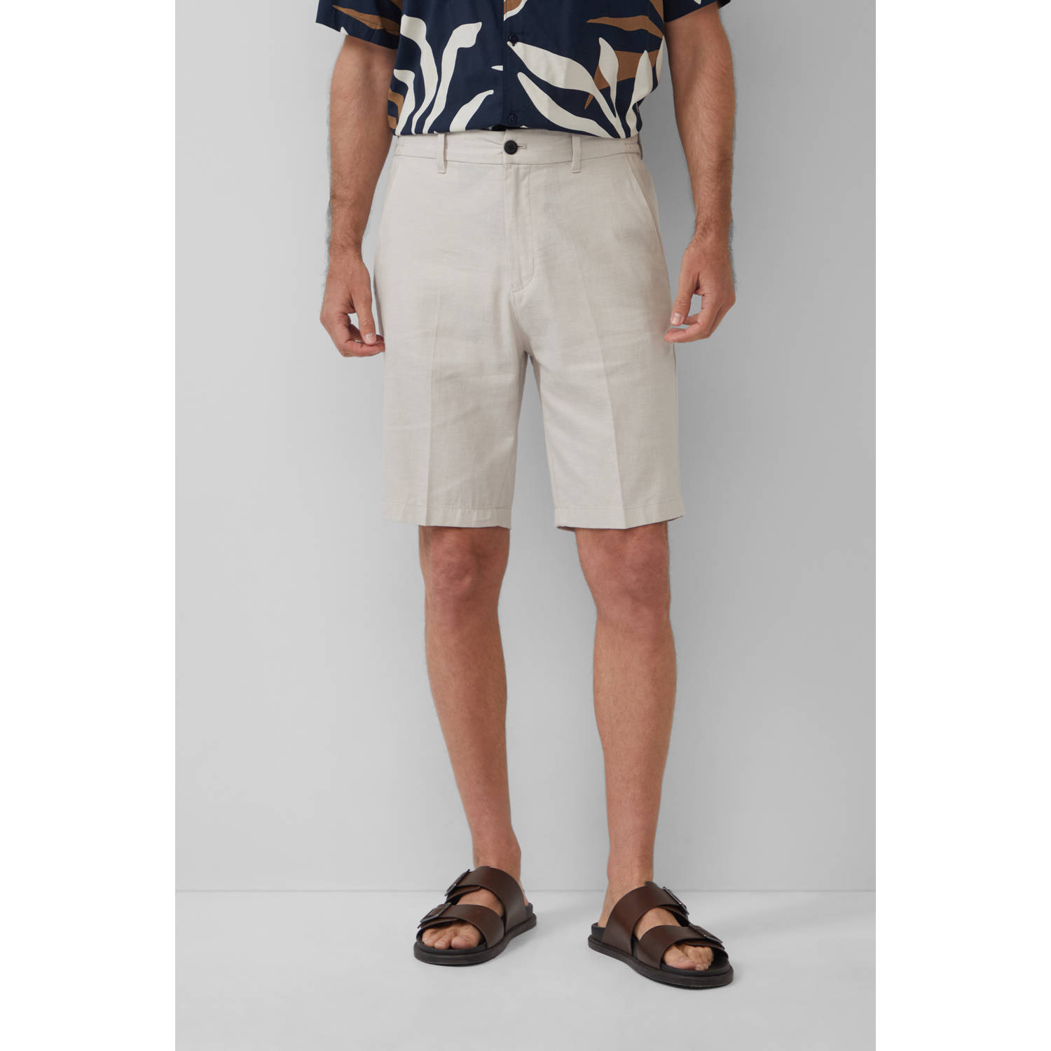 S.Oliver BLACK LABEL linnen regular chino short ecru