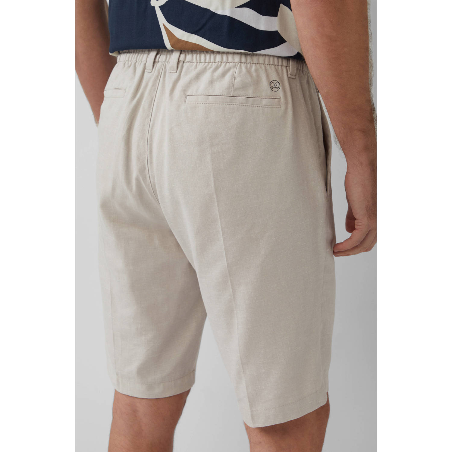 s.Oliver BLACK LABEL linnen regular chino short ecru