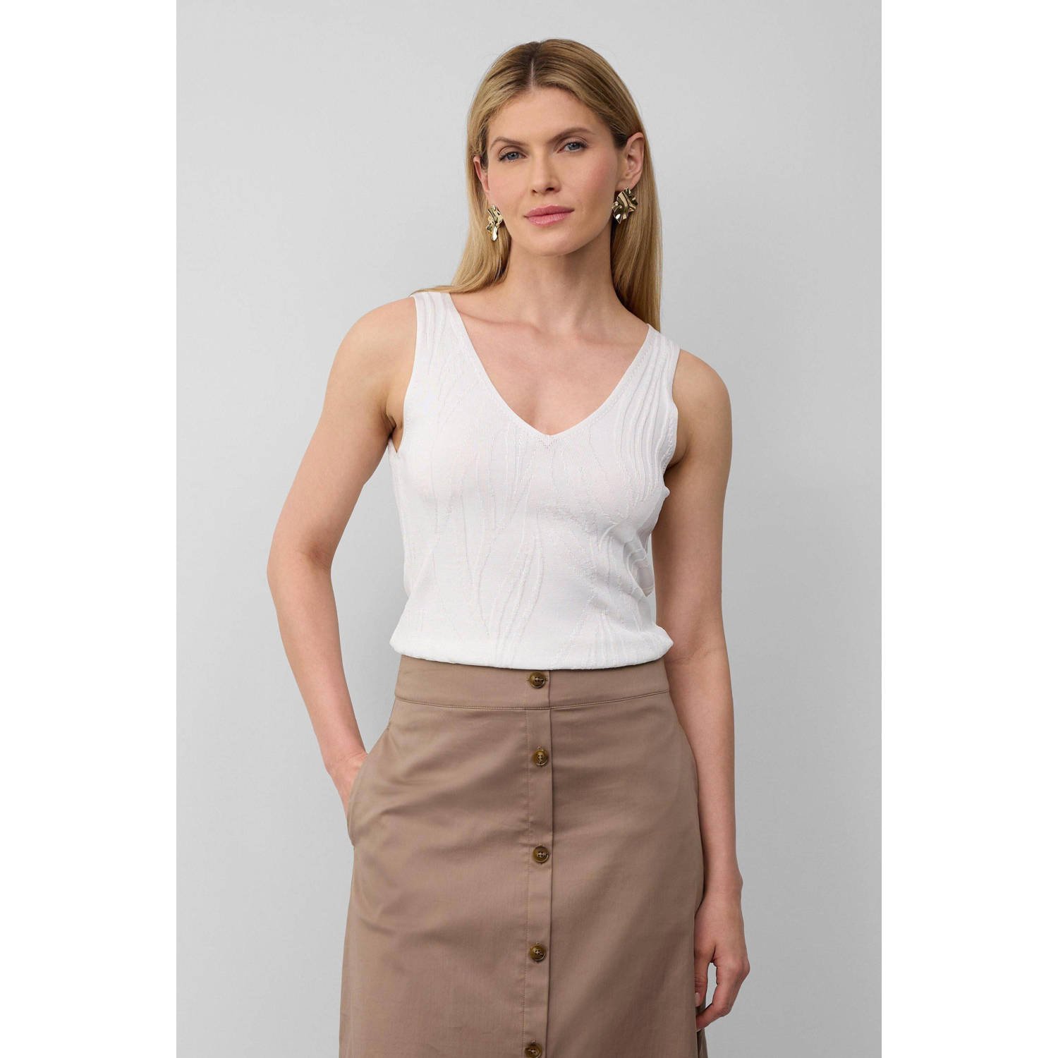 S.Oliver BLACK LABEL Slim fit gebreide top van viscosemix