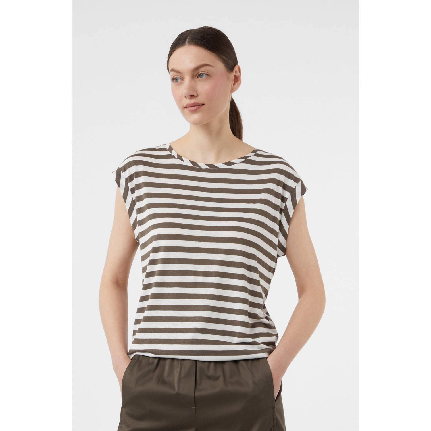 Comma T-shirt met streepmotief