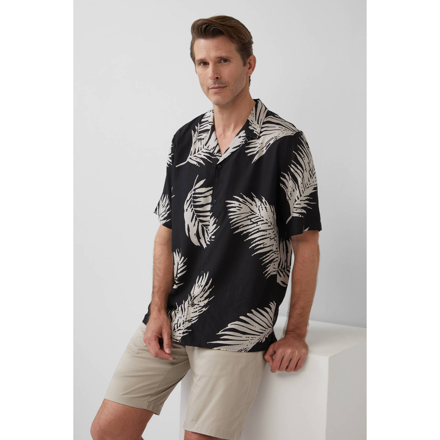 S.Oliver BLACK LABEL casual overhemd zwart