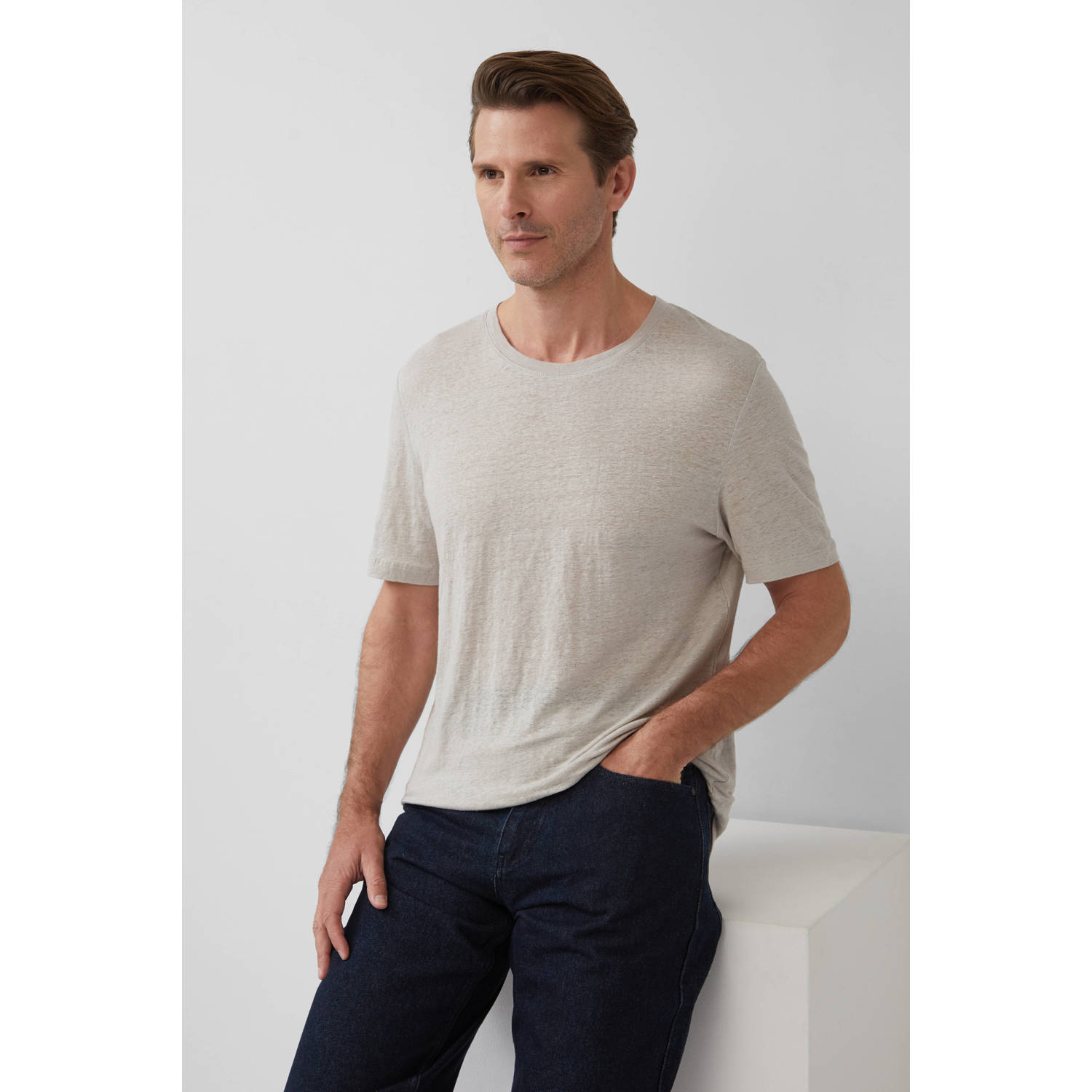S.Oliver BLACK LABEL linnen T-shirt ecru