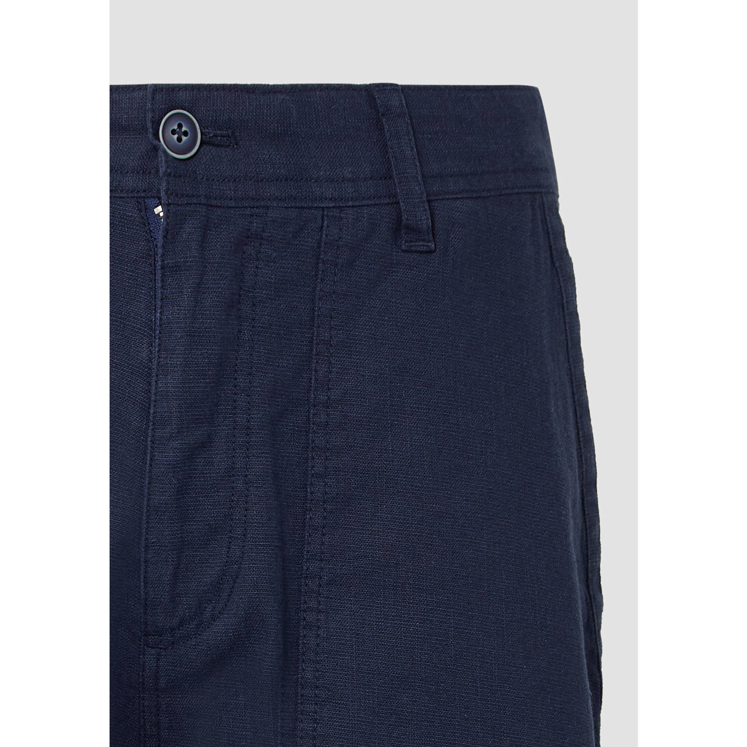 s.Oliver linnen relaxed bermuda short donkerblauw