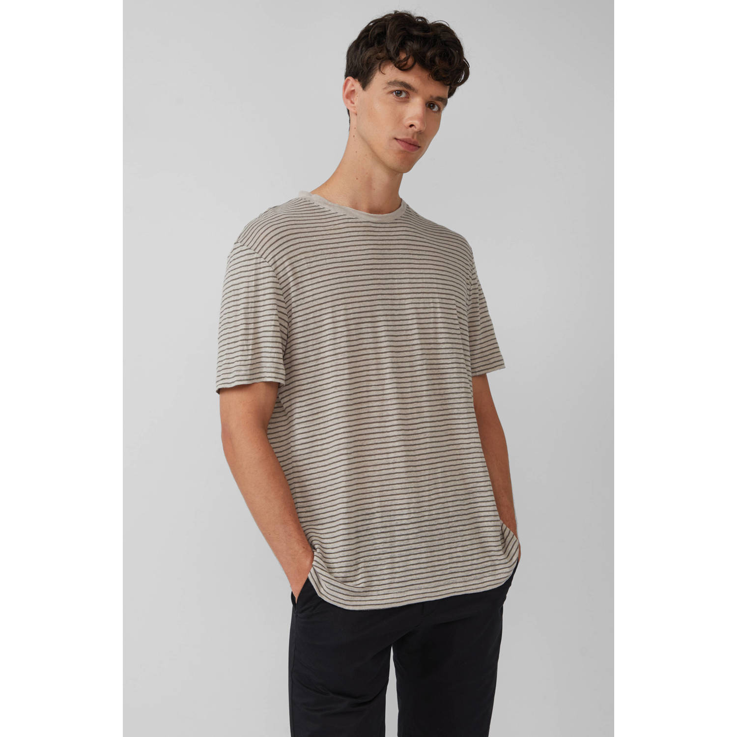 S.Oliver BLACK LABEL linnen T-shirt bruin