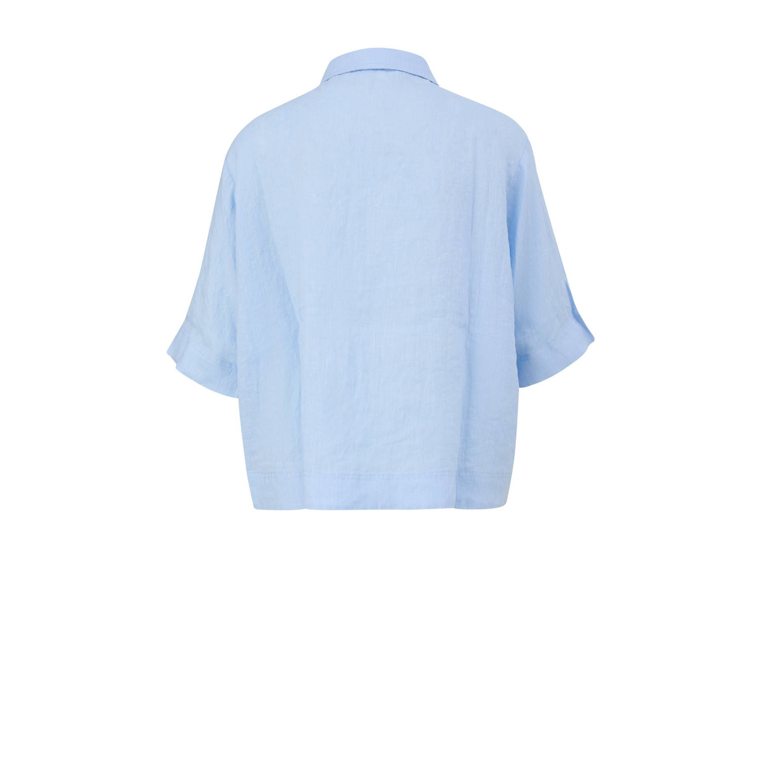 s.Oliver linnen blouse lichtblauw