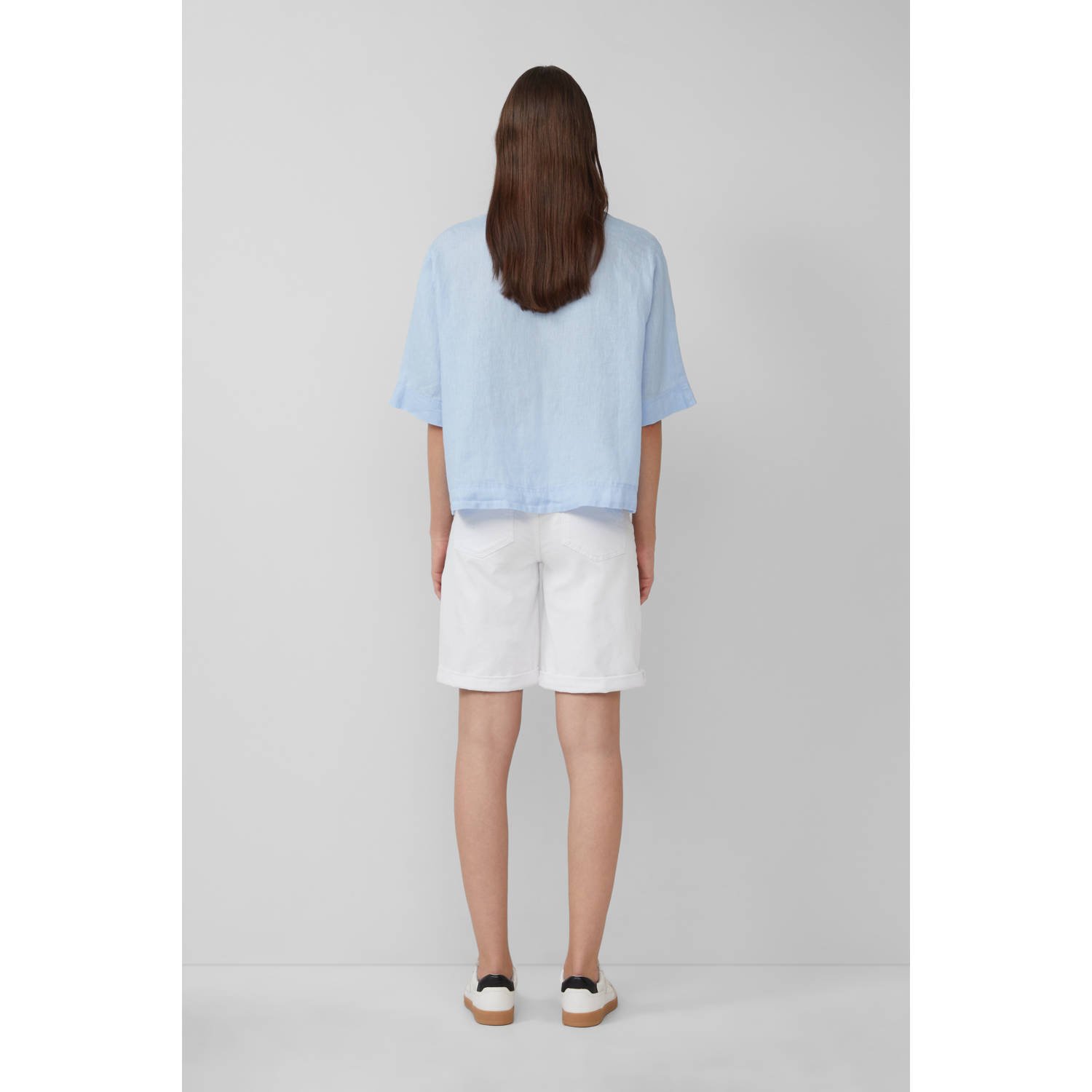 s.Oliver linnen blouse lichtblauw