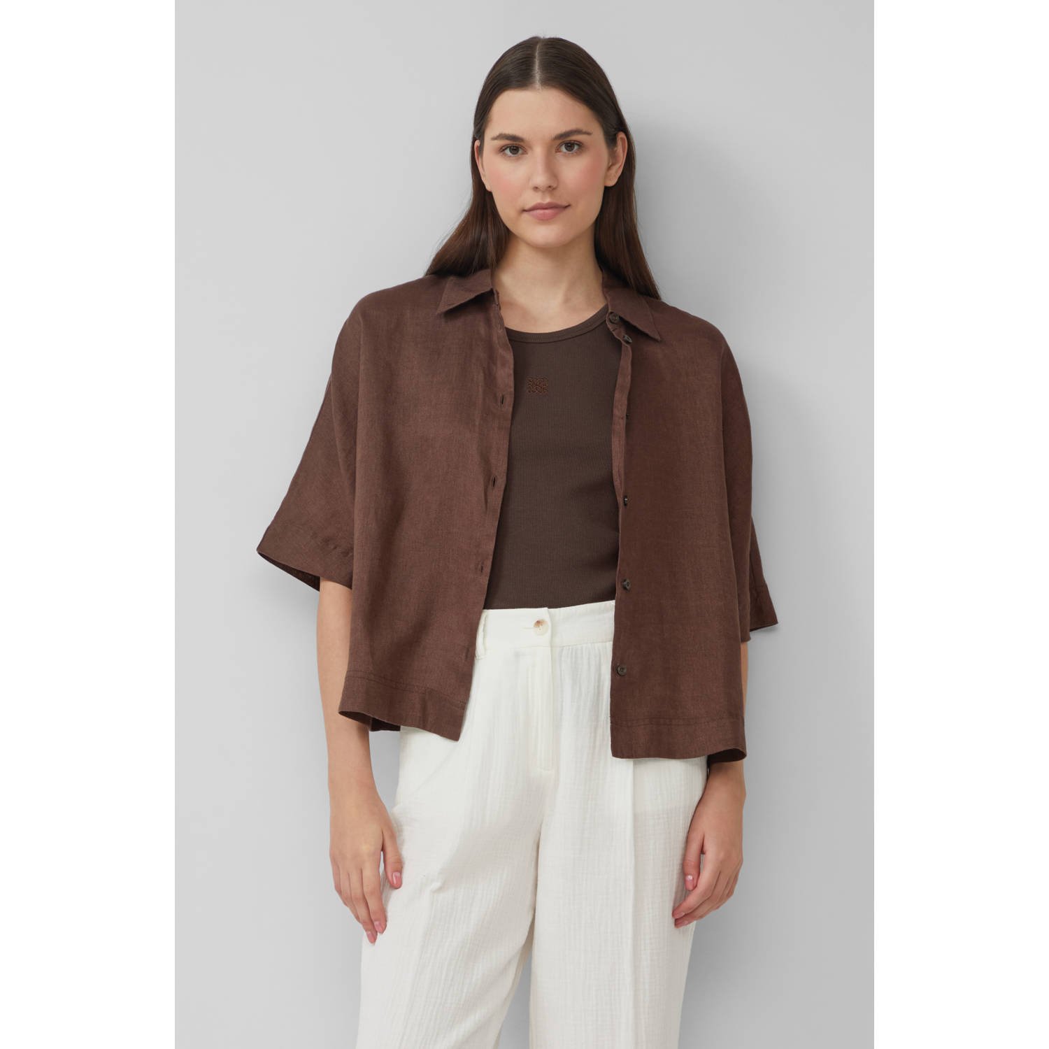 S.Oliver RED LABEL Regular fit blouse van puur linnen