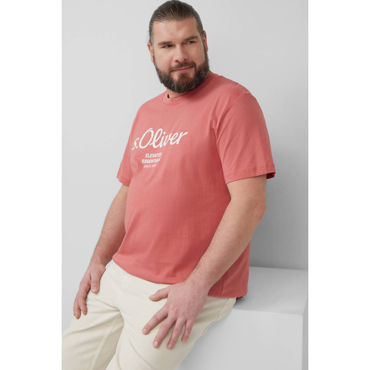 s.Oliver Big Size T-shirt koraalrood