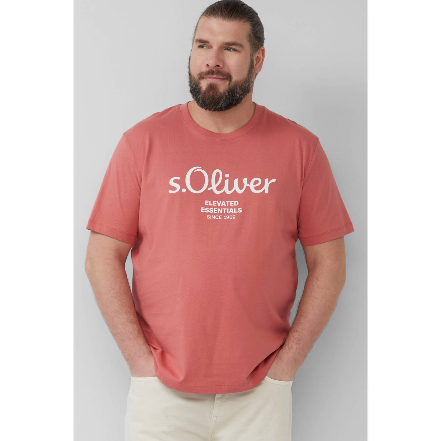 S.Oliver Big Size T-shirt koraalrood