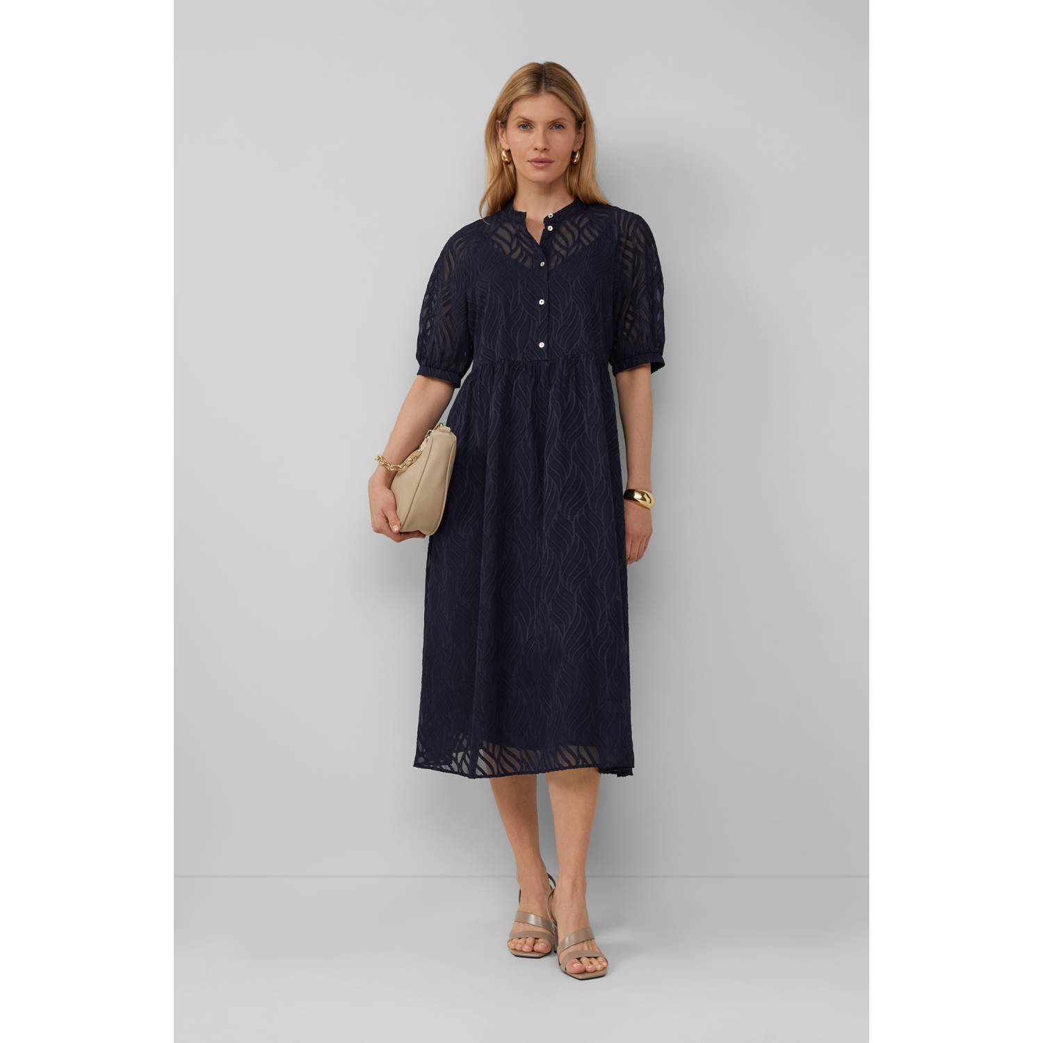 S.Oliver BLACK LABEL Regular fit midi-jurk met voering van viscose