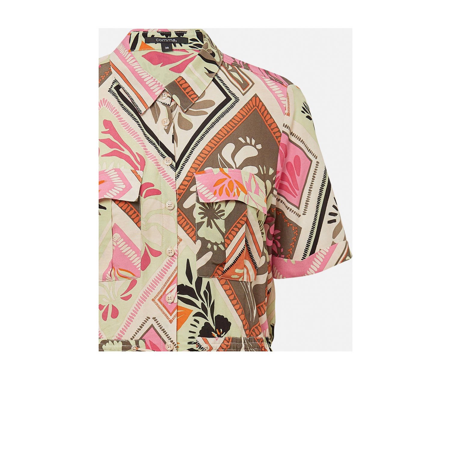 comma blousejurk groen