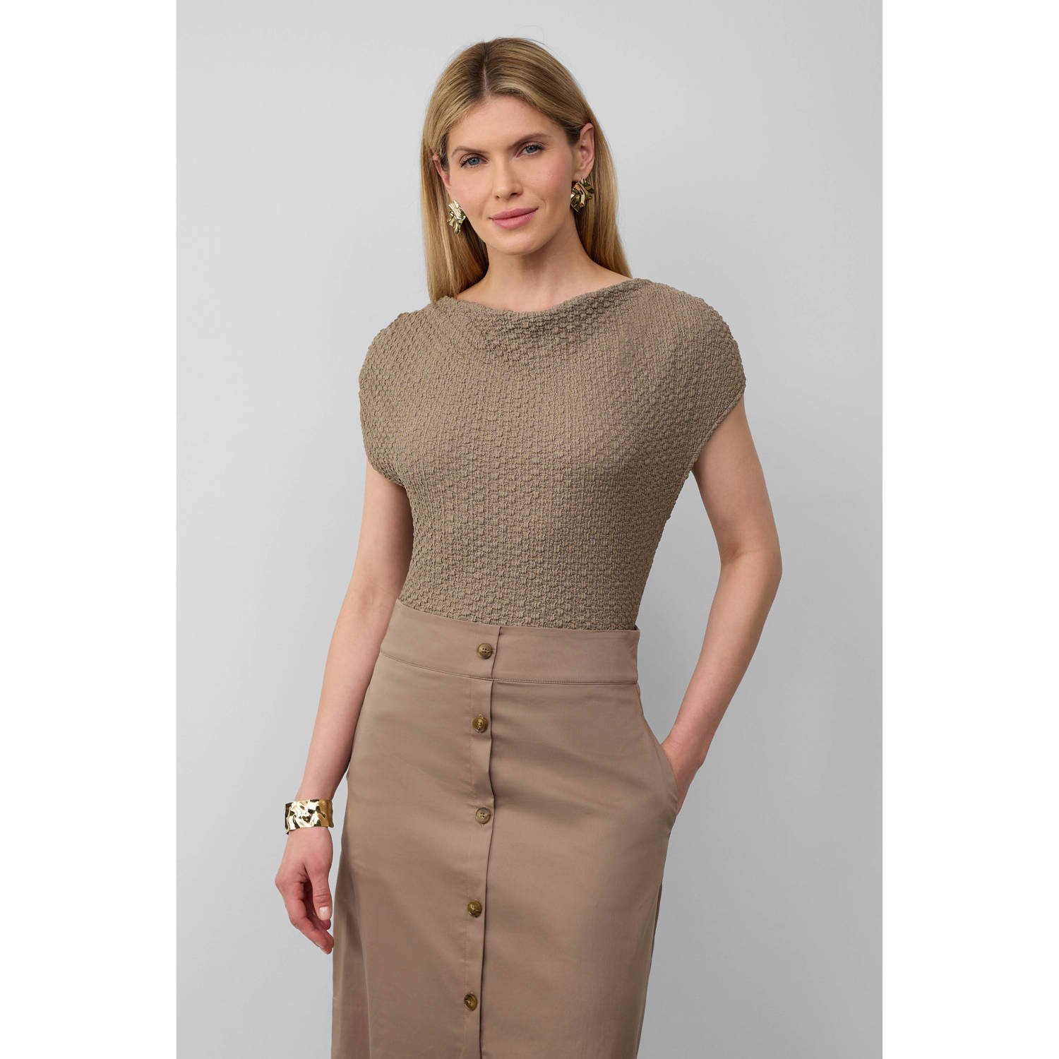 S.Oliver BLACK LABEL Relaxed fit shirt met structuurmotief
