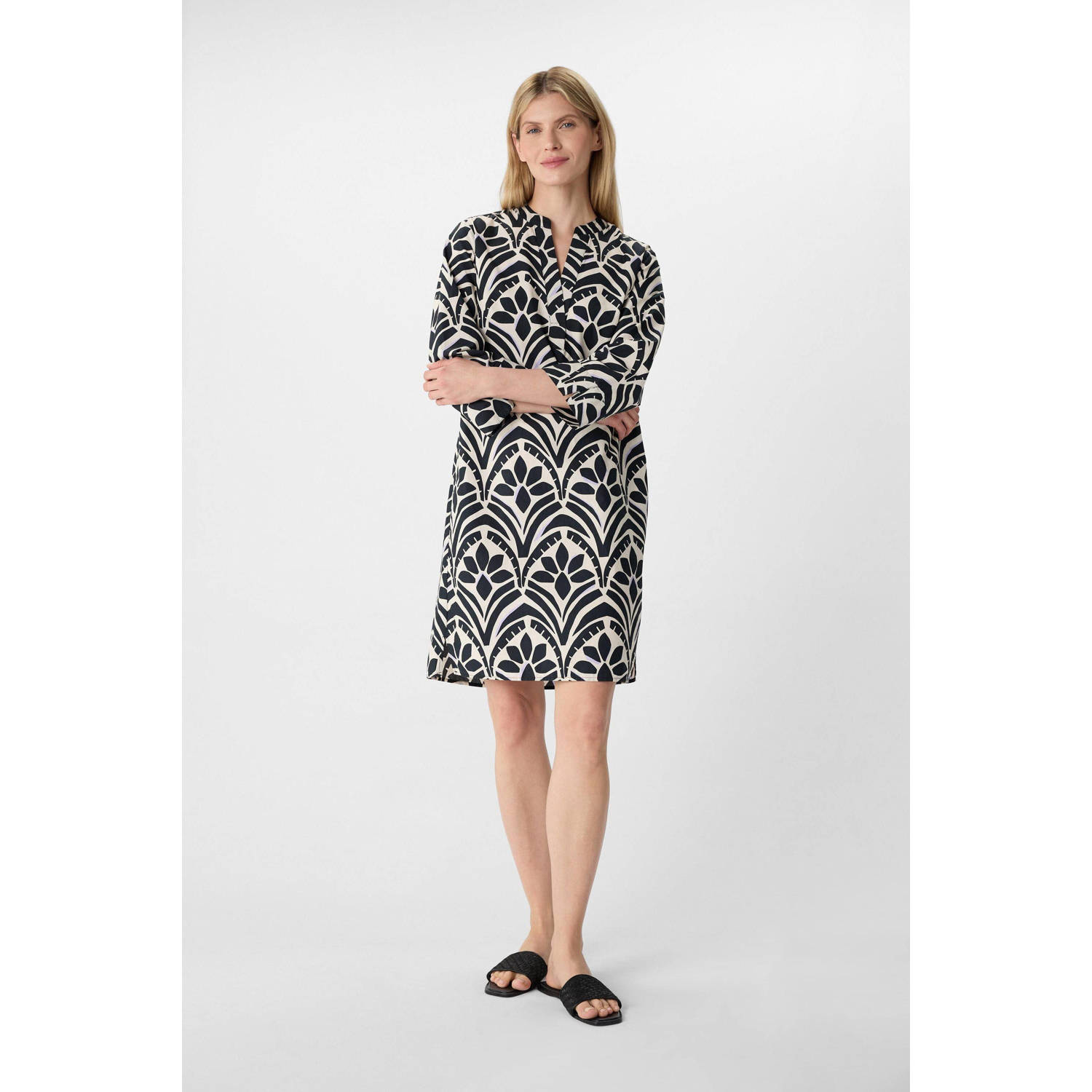 comma casual identity zomerjurk zwart