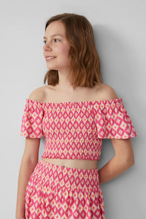 off shoulder top roze