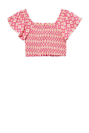 off shoulder top roze