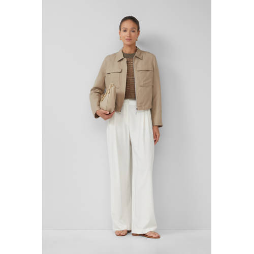 s.Oliver BLACK LABEL wide leg regular waist pantalon wit afbeelding