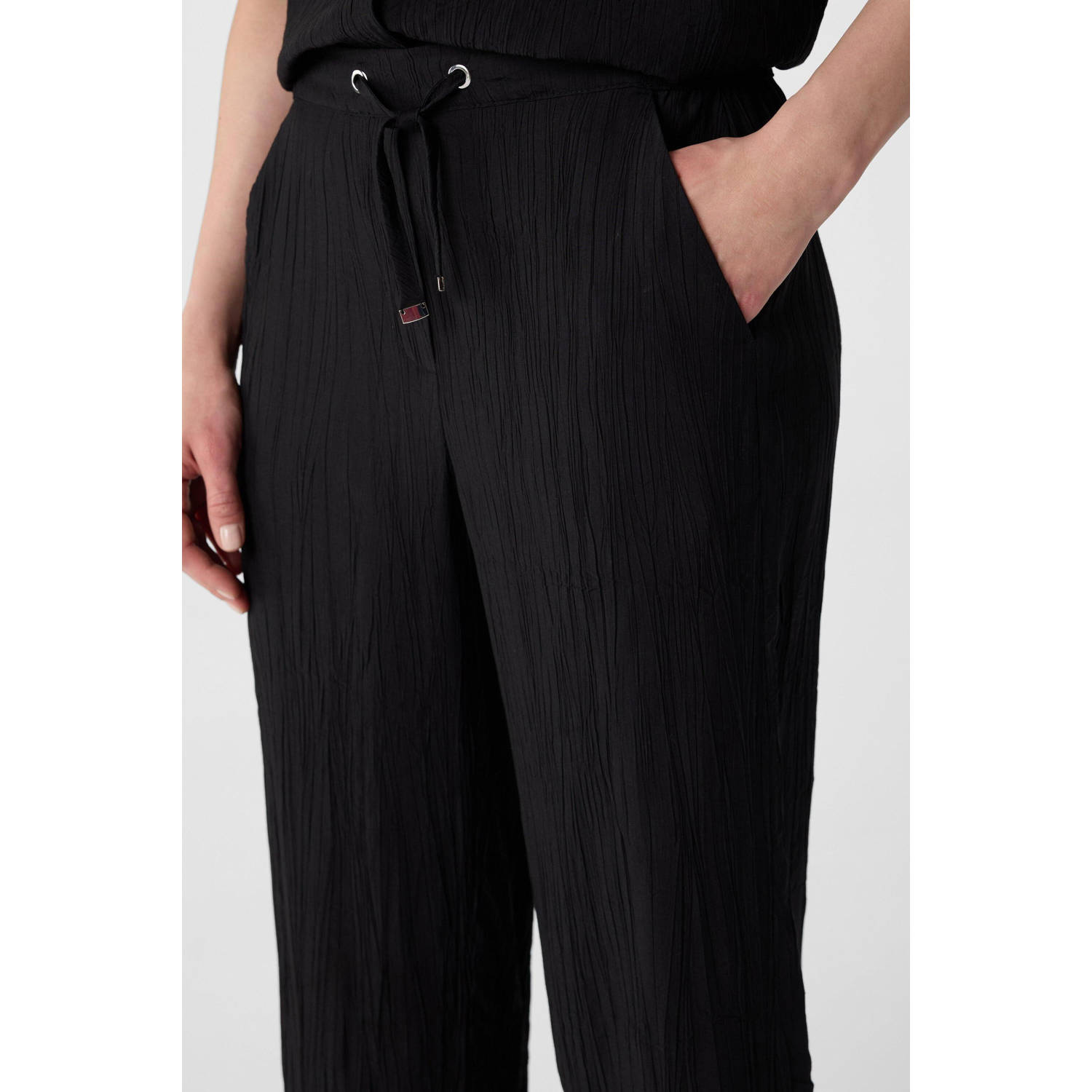 comma casual identity regular waist casual broek zwart
