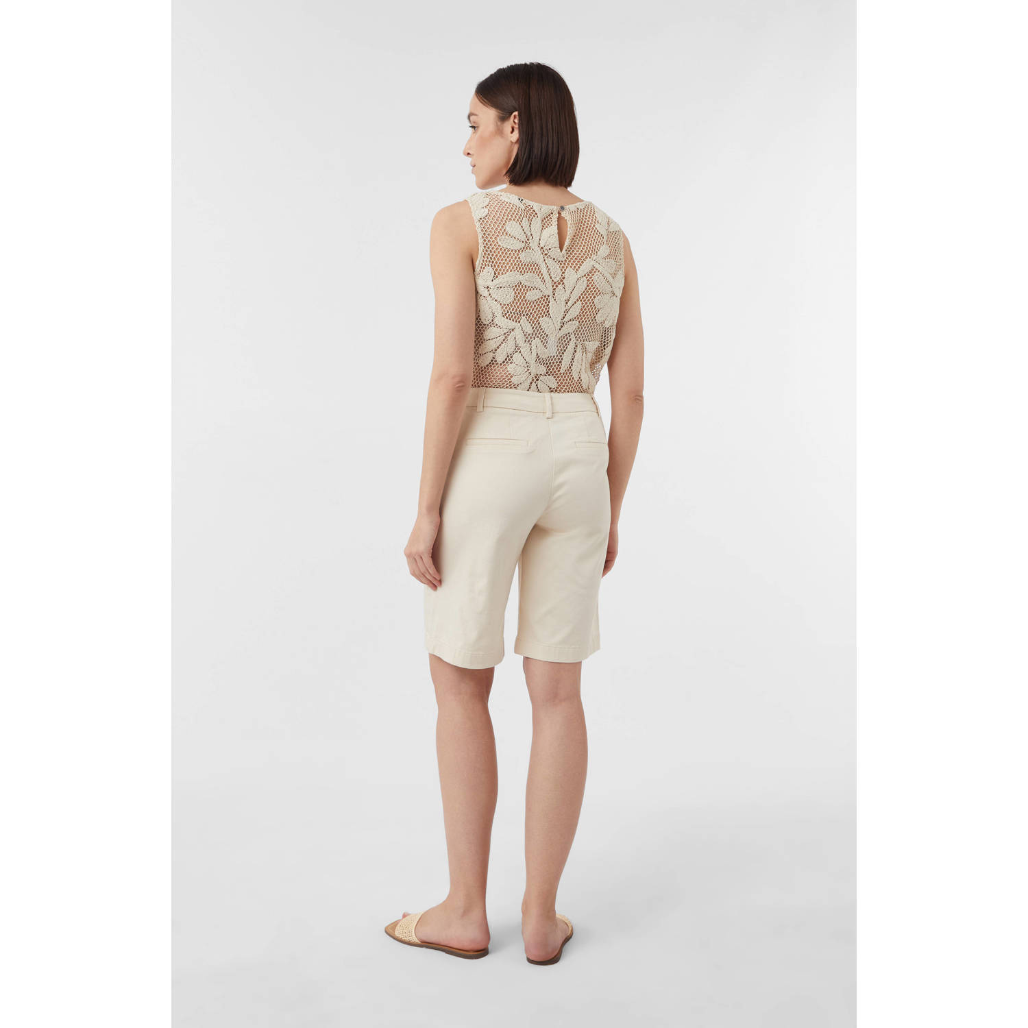 comma straight regular waist bermuda short ecru
