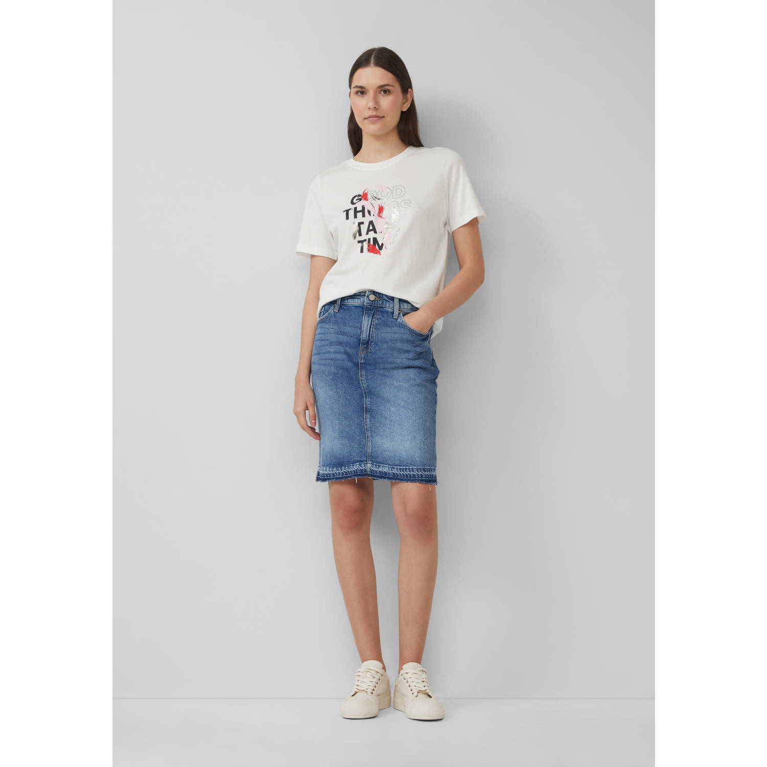 s.Oliver denim spijkerrok dark blue denim
