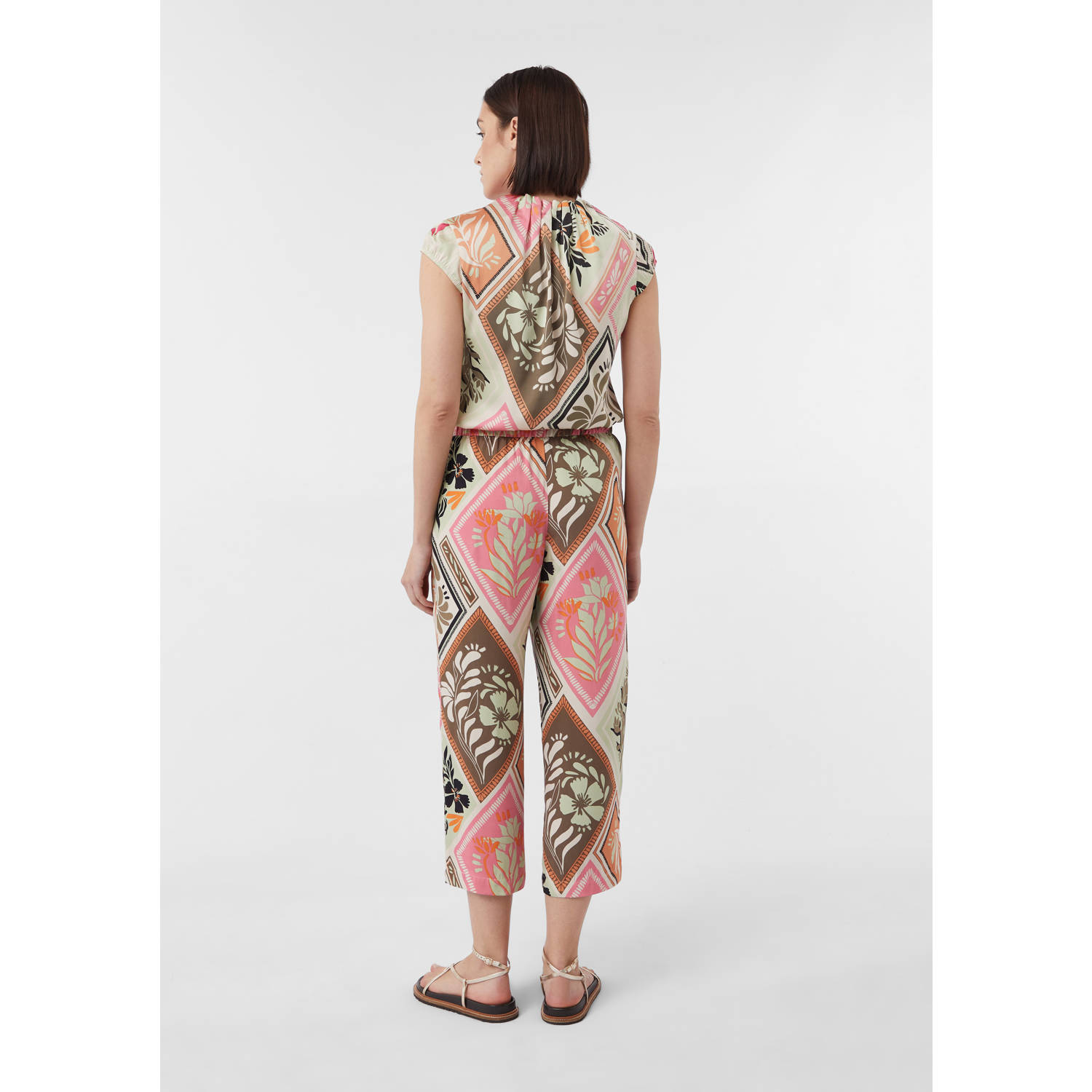 comma regular waist casual broek groen