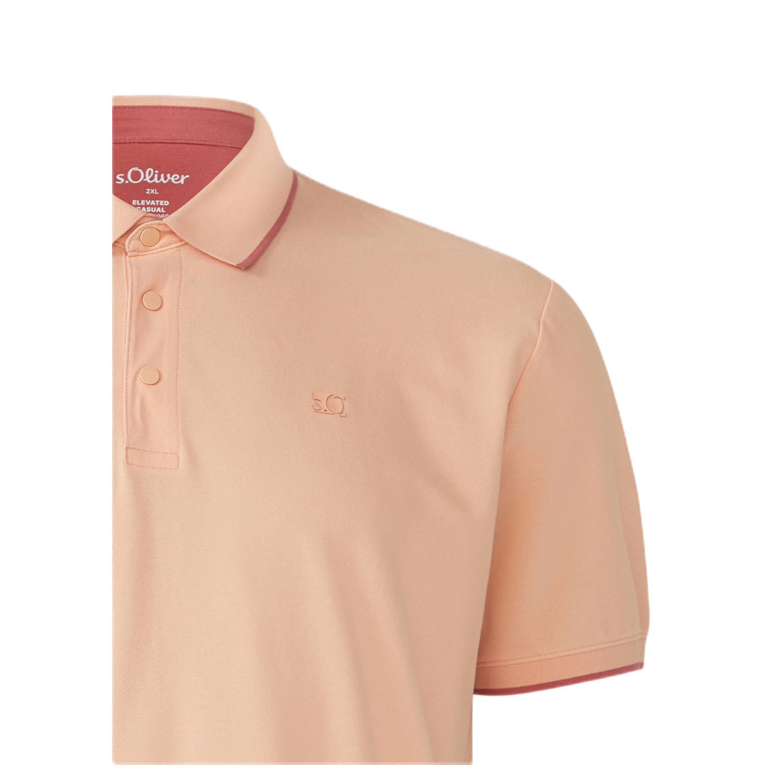 s.Oliver Big Size regular polo zalm