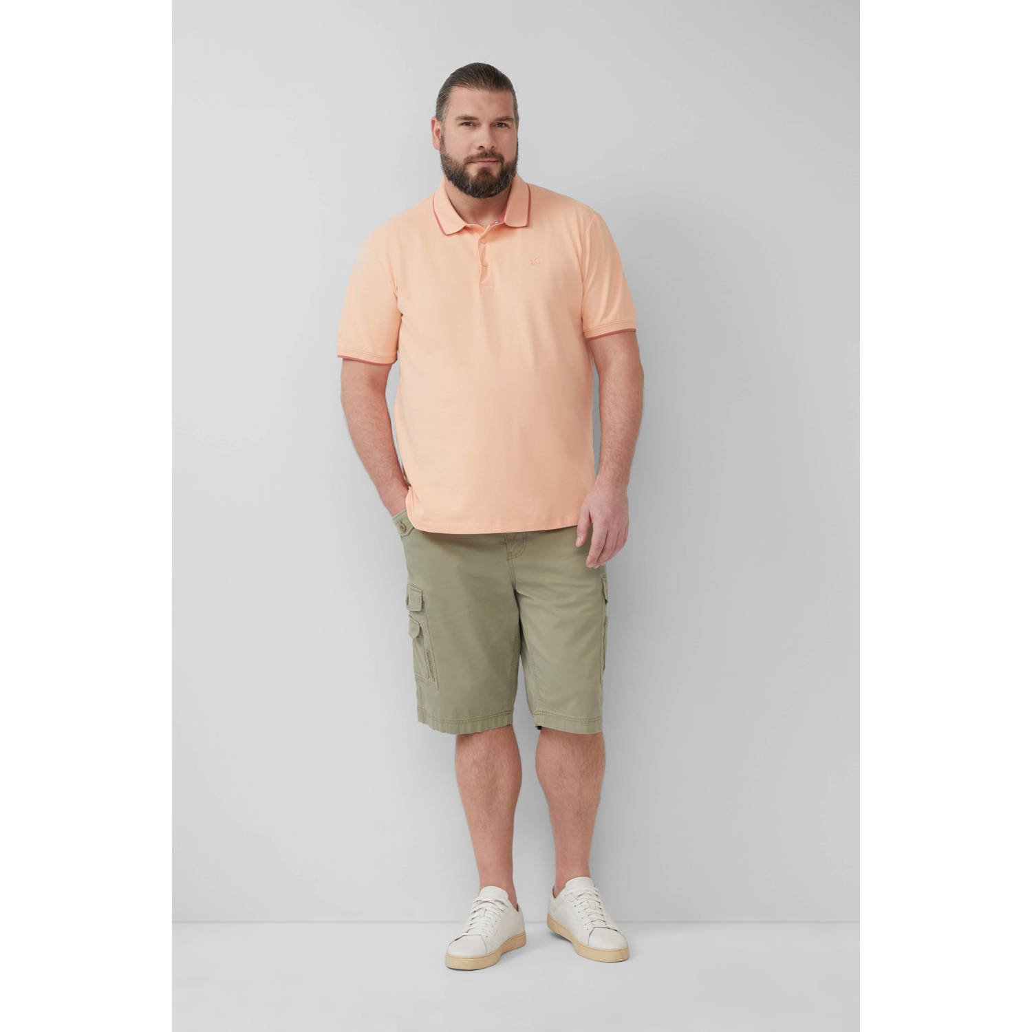 s.Oliver Big Size regular polo zalm