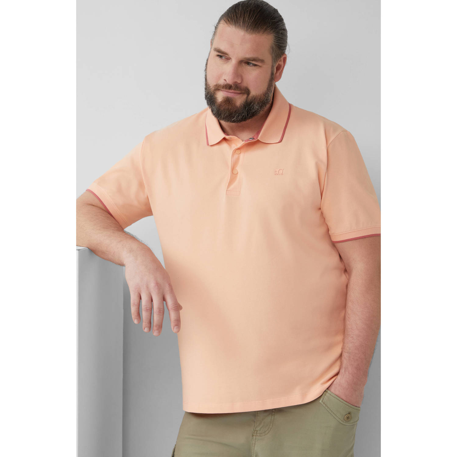 S.Oliver Big Size regular polo zalm