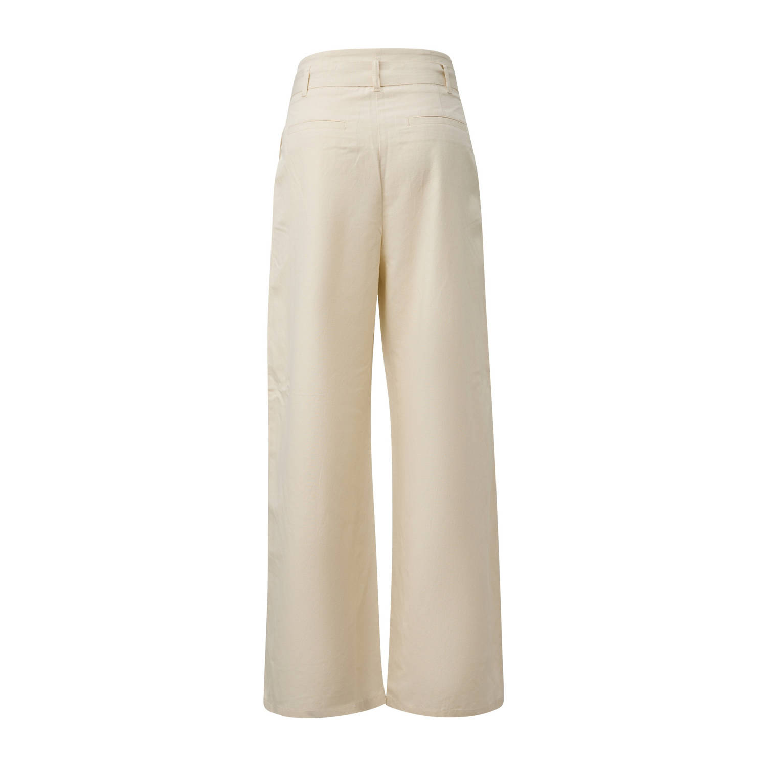 comma linnen high waist casual broek ecru