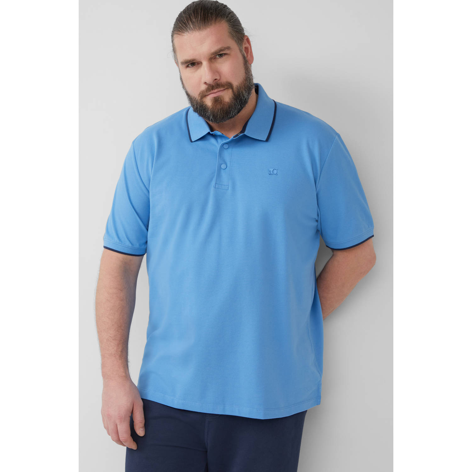 S.Oliver Big Size regular polo blauw