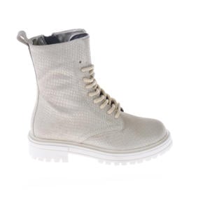 leren veterboots beige