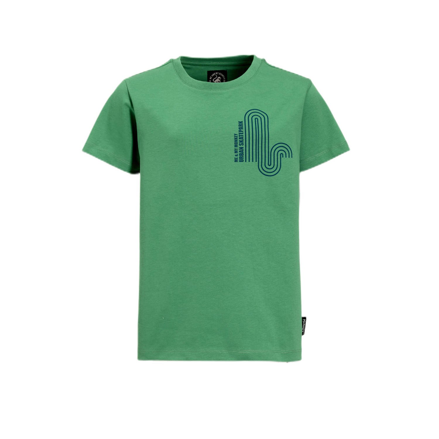 Me & My Monkey T-shirt met printopdruk groen