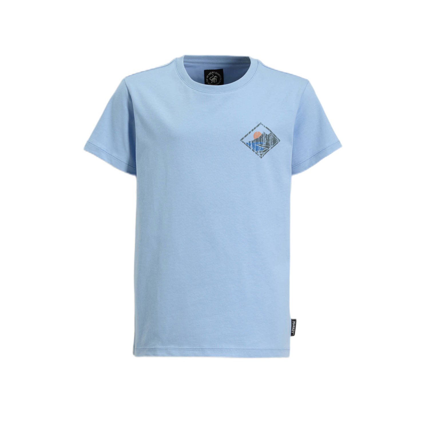 Me & My Monkey T-shirt met printopdruk blauw