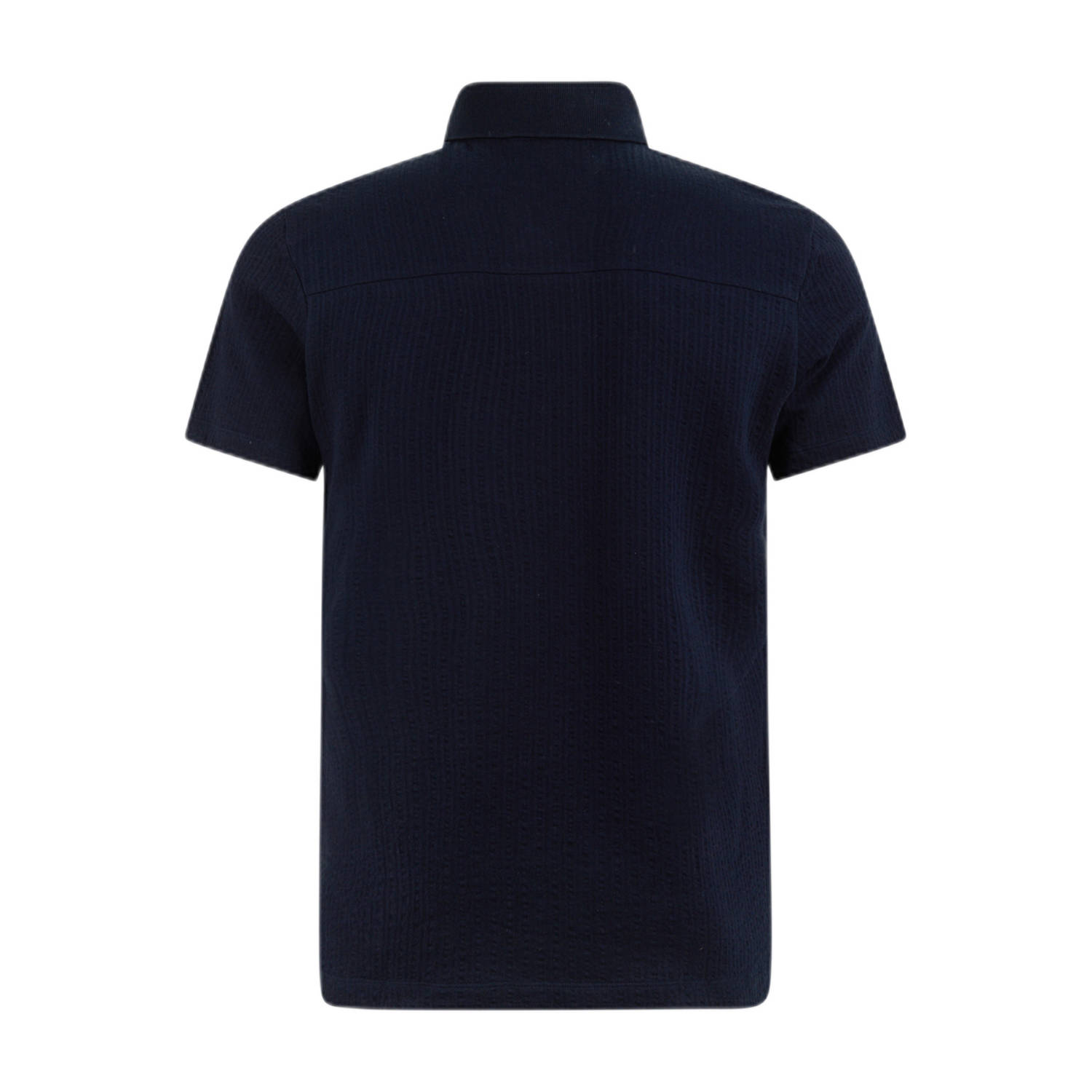 Shoeby regular polo met textuur donkerblauw