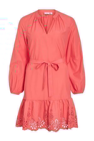 zomerjurk broderie zalm