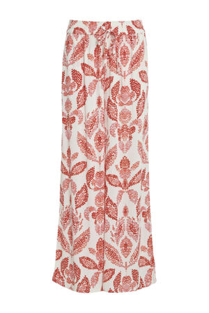 wide leg regular waist broek ecru