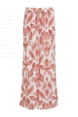 wide leg regular waist broek ecru
