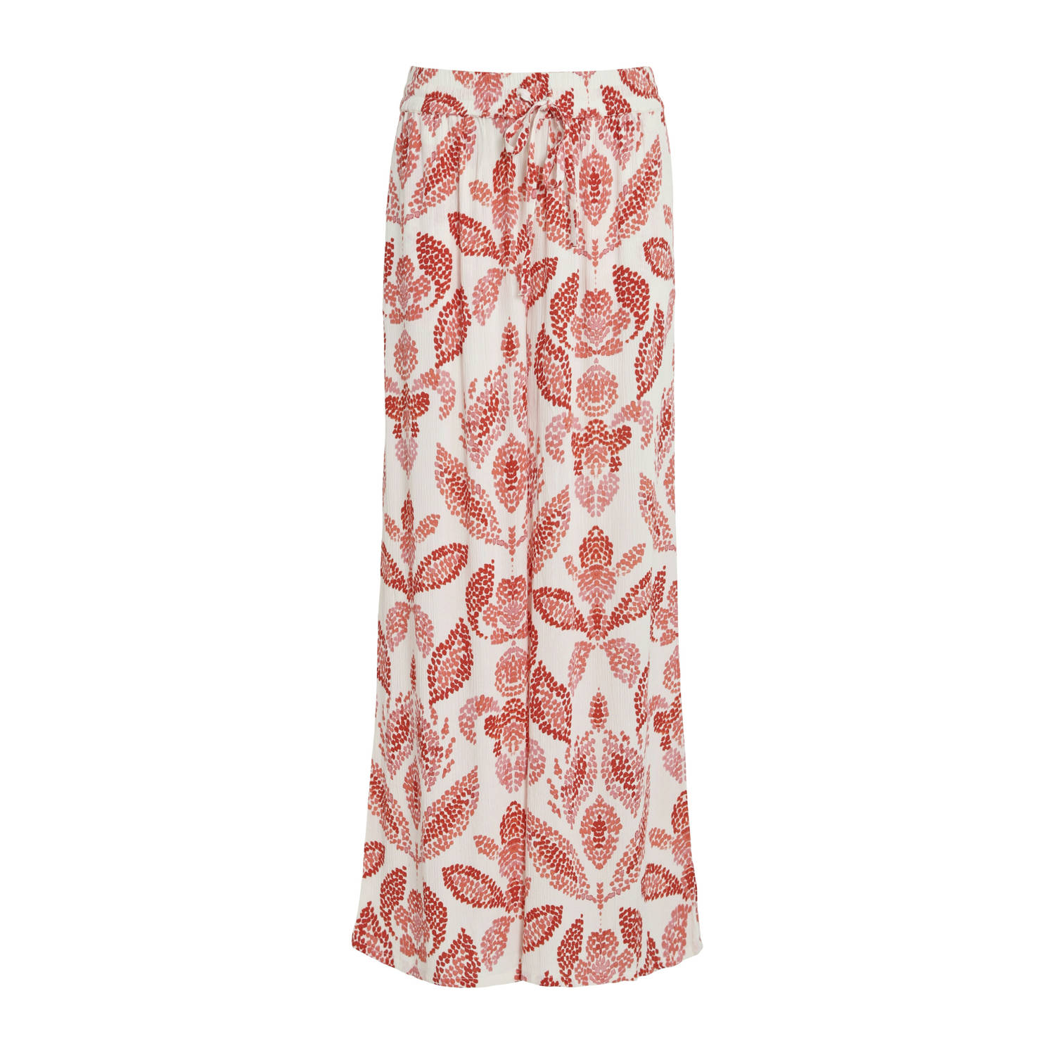 VILA wide leg regular waist broek ecru