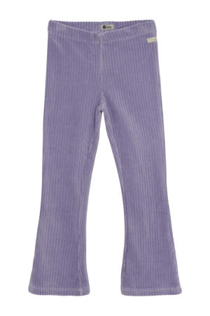 fluwelen flared broek paars